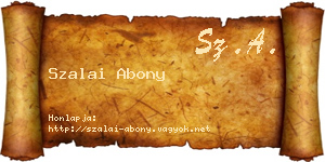 Szalai Abony névjegykártya